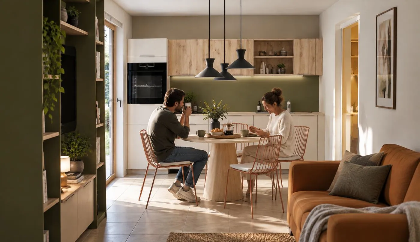 Cuisine ouverte et coin repas